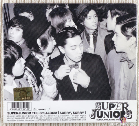 Super Junior ‎– Sorry, Sorry CD back cover