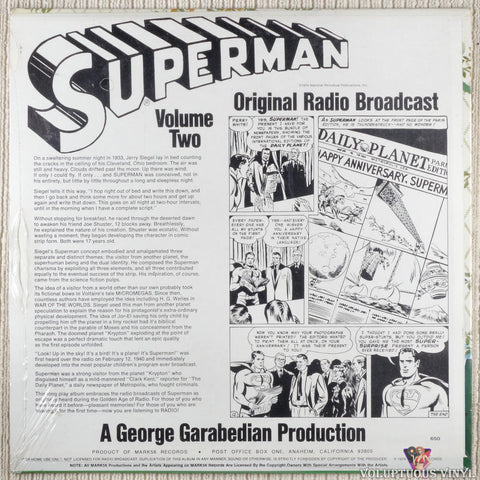Unknown Artist – Superman (Volume Two) vinyl record back cover