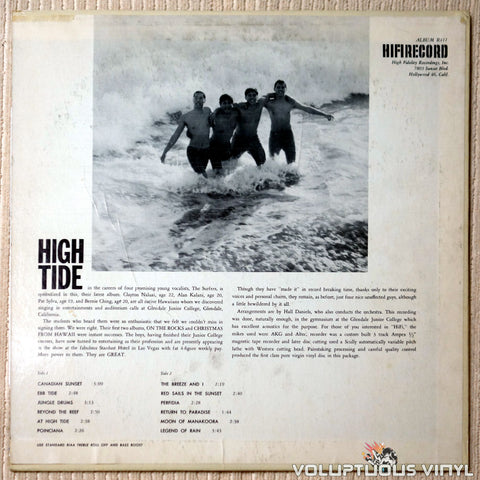 The Surfers ‎– At High Tide - Vinyl Record - Back Cover