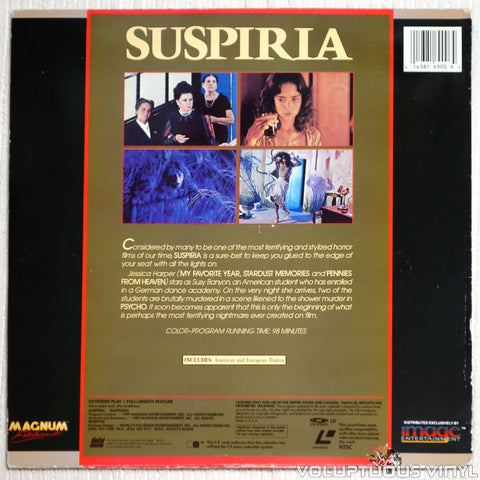 Suspiria - Laserdisc - Back Cover