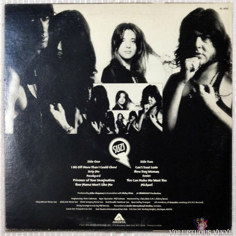Suzi Quatro ‎– Your Mama Won't Like Me vinyl record back cover
