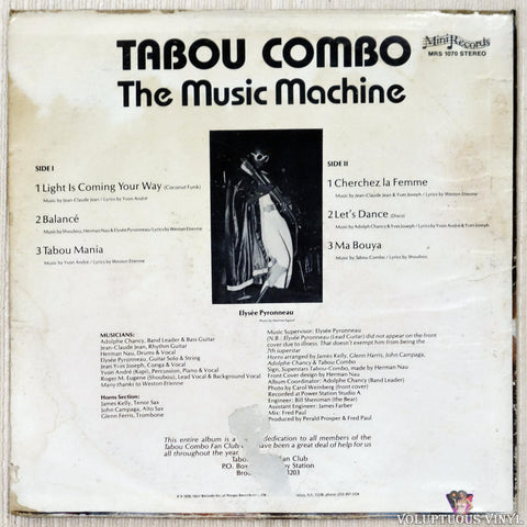 Tabou Combo ‎– Tabou Combo Superstars vinyl record back cover