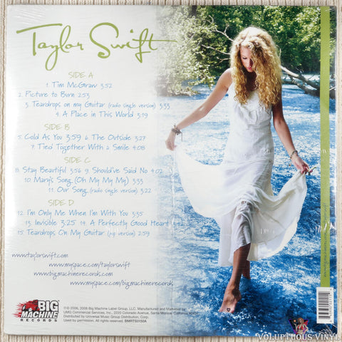 Taylor Swift – Taylor Swift vinyl record back cover