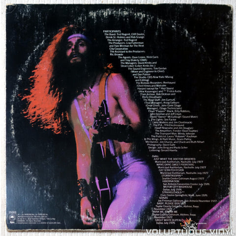 Ted Nugent ‎– Double Live Gonzo! - Vinyl Record - Back Cover