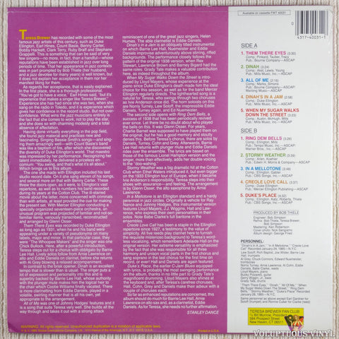 Teresa Brewer & Mercer Ellington ‎– The Cotton Connection vinyl record back cover