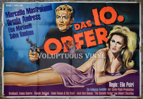 The 10th Victim - 1966 West German A0 Poster - Rare Ursula Andress Artwork