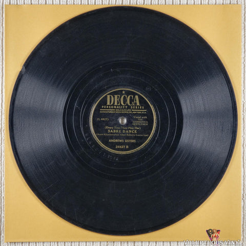 The Andrews Sisters – Heartbreaker / (Every Time They Play The) Sabre Dance shellac Side B