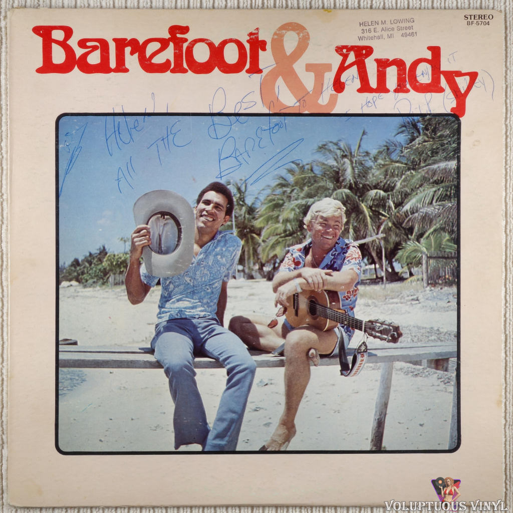 The Barefoot Man & Andy Martin ‎– Barefoot & Andy (1979) Autographed, Stereo, Cayman Islands Press