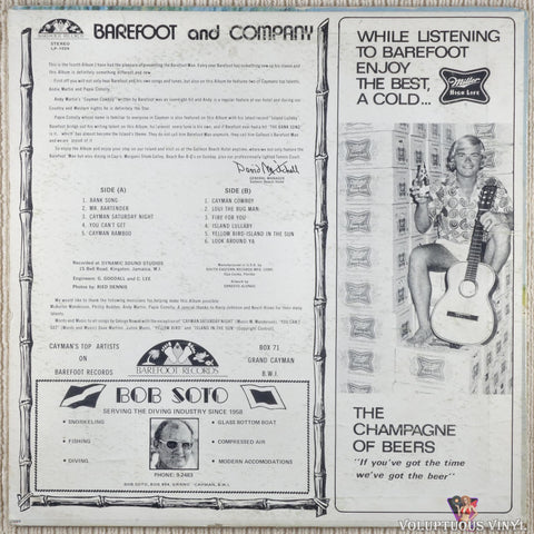 The Barefoot Man ‎– Barefoot And Company vinyl record back cover