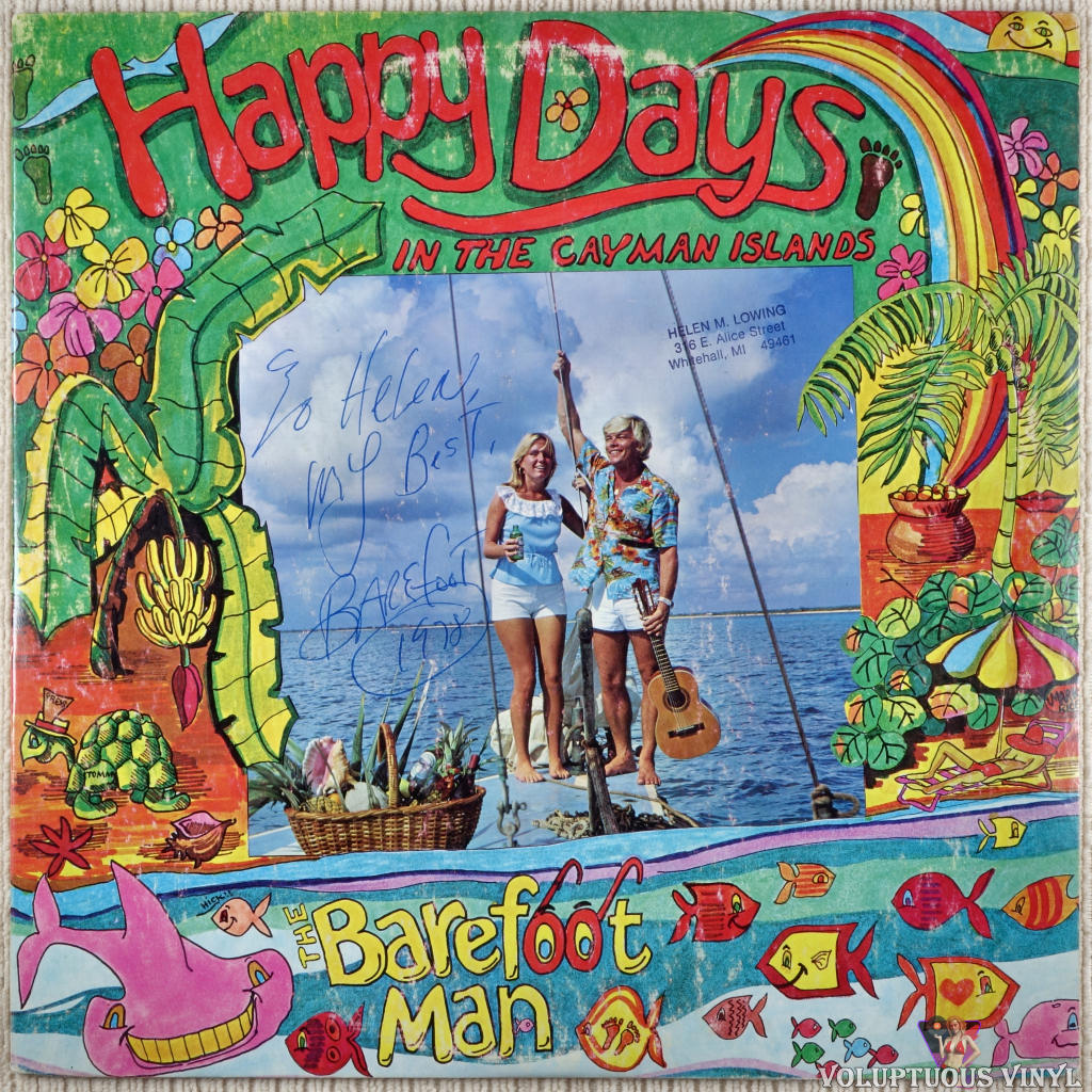 The Barefoot Man ‎– Happy Days In The Cayman Islands vinyl record front cover