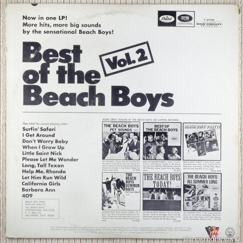 The Beach Boys – Best Of The Beach Boys Vol. 2 vinyl record back cover