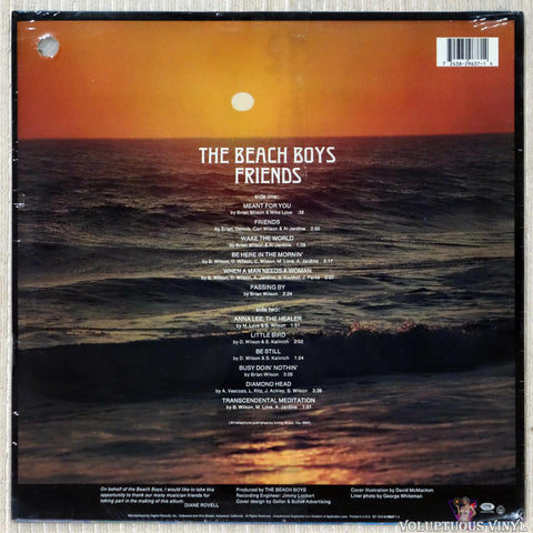 The Beach Boys ‎– Friends vinyl record back cover