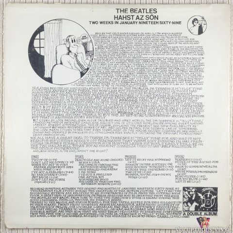 The Beatles – Hahst Az Sön vinyl record back cover