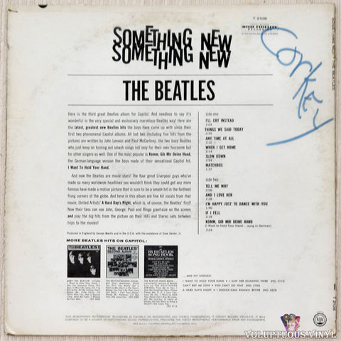 The Beatles ‎– Something New vinyl record back cover