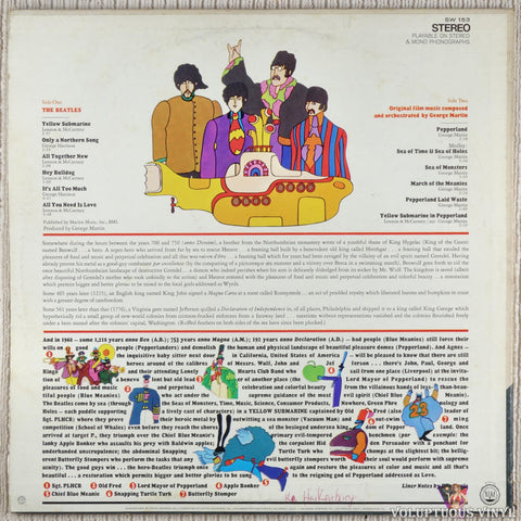 The Beatles ‎– Yellow Submarine vinyl record back cover