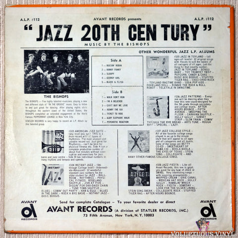 The Bishops ‎– Jazz 20th Century vinyl record back cover