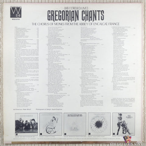 The Chorus Of Monks From The Abbey Of Encalcat, France – Gregorian Chants vinyl record back cover