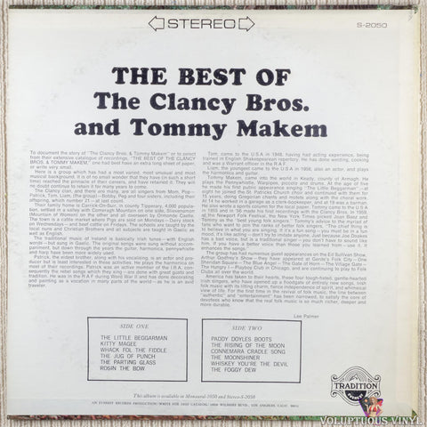 The Clancy Brothers & Tommy Makem – The Best Of The Clancy Bros. And Tommy Makem vinyl record back cover