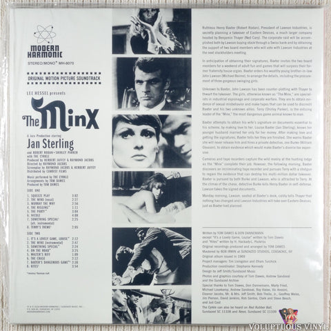 The Cyrkle – The Minx - Original Motion Picture Sound Track vinyl record back cover