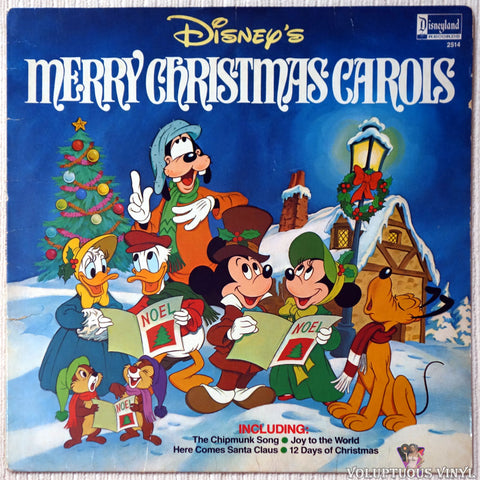 The Disneyland Children's Sing-Along Chorus ‎– Disney's Merry Christmas Carols vinyl record front cover