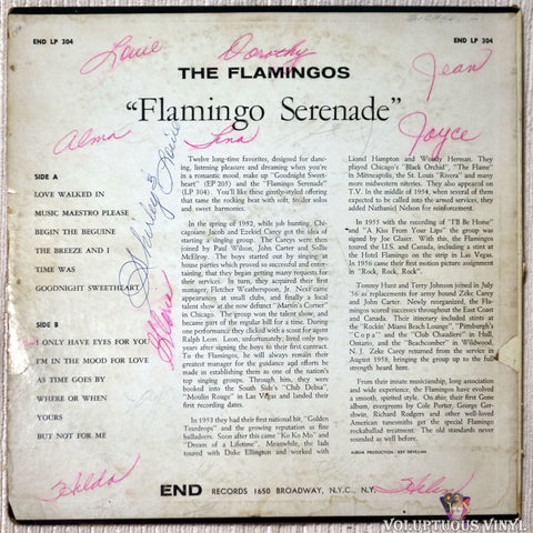 The Flamingos ‎– Flamingo Serenade vinyl record back cover