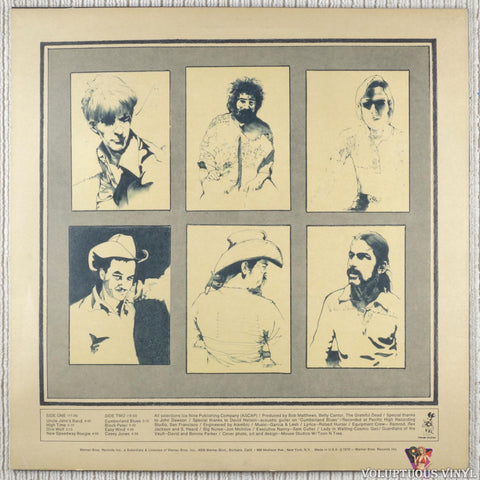 The Grateful Dead – Workingman's Dead vinyl record back cover