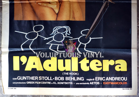 The Hook [L'adultera] (1976) - Italian 2F - Barbara Bouchet Murder Mystery film poster bottom half