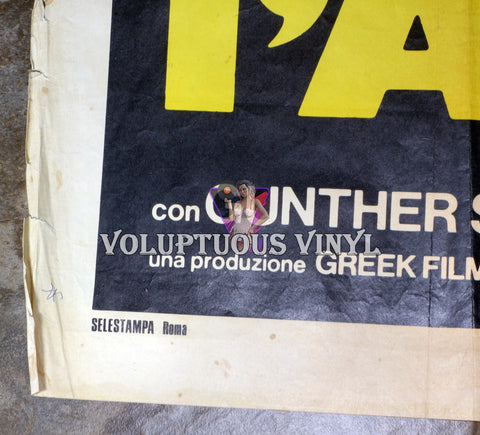 The Hook [L'adultera] (1976) - Italian 2F - Barbara Bouchet Murder Mystery film poster bottom left corner