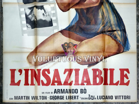 The Insatiable Widow (1976) Italian 4F - Isabel Sarli See-Thru Nightie film poster bottom half