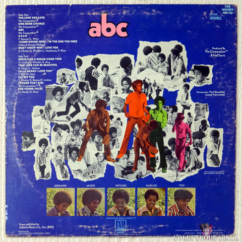 The Jackson 5 ‎– ABC vinyl record back cover
