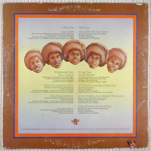 The Jackson 5 – Dancing Machine vinyl record back cover