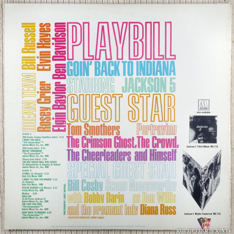 The Jackson 5 – Original TV Soundtrack - Goin' Back To Indiana vinyl record back cover