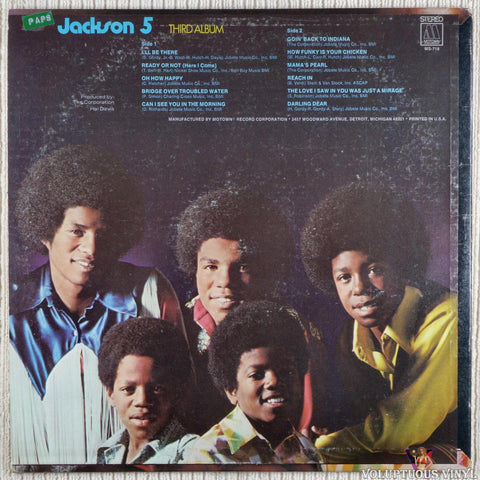 The Jackson 5 ‎– Third Album vinyl record back cover