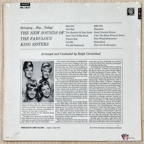 The King Sisters ‎– The New Sounds Of The Fabulous King Sisters vinyl record back cover