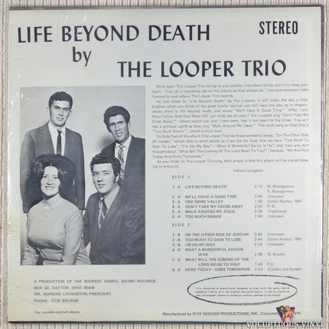 The Looper Trio ‎– Life Beyond Death vinyl record back cover