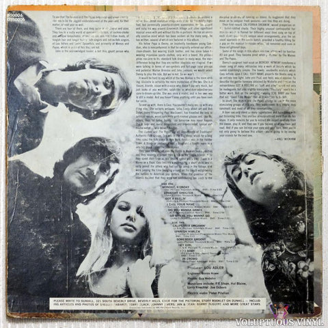 The Mamas & The Papas ‎– If You Can Believe Your Eyes And Ears vinyl record back cover