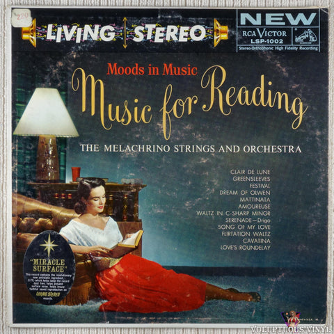 The Melachrino Strings ‎– Moods In Music: Music For Reading vinyl record front cover