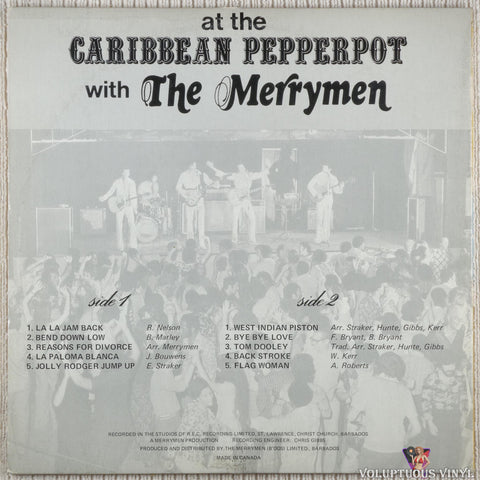 The Merrymen ‎– At The Caribbean Pepperpot With The Merrymen vinyl record back cover
