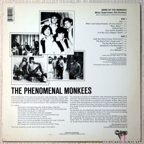 The Monkees ‎– More Of The Monkees vinyl record back cover