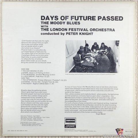 The Moody Blues – Days Of Future Passed vinyl record back cover