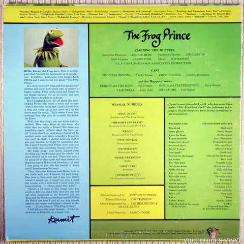 The Muppets ‎– The Frog Prince vinyl record back cover