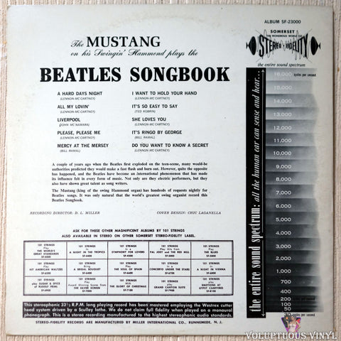 The Mustang ‎– The Beatles Song Book vinyl record back cover
