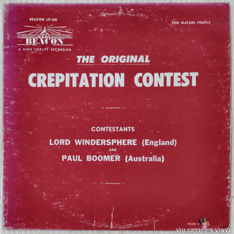 Unknown Artist ‎– The Original Crepitation Contest vinyl record front cover