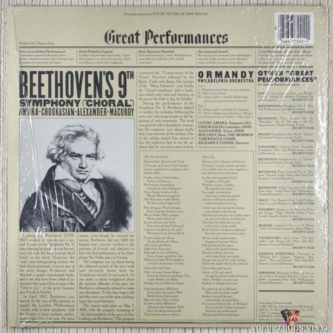 The Philadelphia Orchestra ‎– Beethoven's 9th Symphony ("Choral") vinyl record back cover