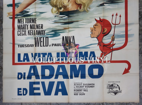 The Private Lives Of Adam And Eve (1960) - Italian 4F - Mamie Van Doren Skinny Dipping! film poster bottom half