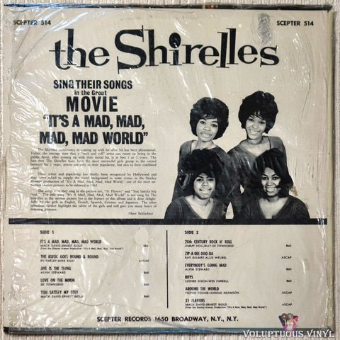 The Shirelles ‎– Sing Their Songs In The Movie "It's A Mad, Mad, Mad, Mad World" And Others vinyl record back cover