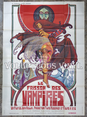 The Shiver Of The Vampires - 1971 French Grande - Psychedelic Nude Vampire Art poster