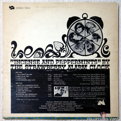 The Strawberry Alarm Clock ‎– Incense And Peppermints vinyl record back cover