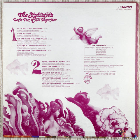 The Stylistics – Let's Put It All Together vinyl record back cover