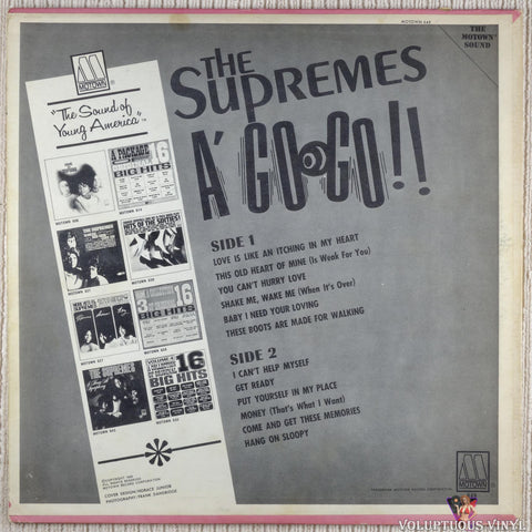 The Supremes ‎– A' Go-Go vinyl record back cover